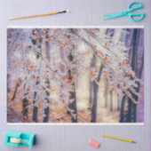 Moderne Aquarellfarben mit bunten, schneebedeckten Seidenpapier (Basteln)