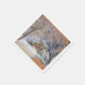 Moderne Aquarellfarben mit bunten, schneebedeckten Serviette (Ecke)