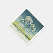 Moderne Aquarellfarben mit bunten, schneebedeckten Serviette (Ecke)