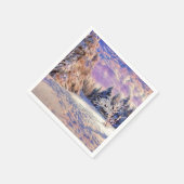 Moderne Aquarellfarben mit bunten, schneebedeckten Serviette (Ecke)