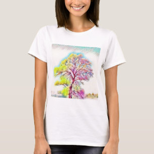 Moderne Aquarellfarben mit bunten, schneebedeckten T-Shirt