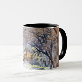 Moderne Aquarellfarben mit bunten, schneebedeckten Tasse