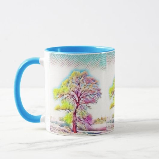 Moderne Aquarellfarben mit bunten, schneebedeckten Tasse (Links)