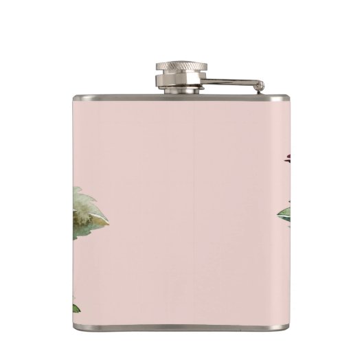 Moderne Aquarellfarben Mit Monogramm Flachmann (Rückseite)