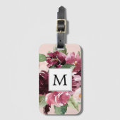 Moderne Aquarellfarben Mit Monogramm Gepäckanhänger (Vorderseite Vertikal)