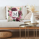 Moderne Aquarellfarben Mit Monogramm Kissen<br><div class="desc">Moderne Aquarellfarben Mit Monogramm</div>
