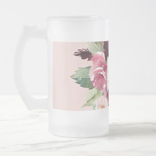 Moderne Aquarellfarben Mit Monogramm Mattglas Bierglas (Links)