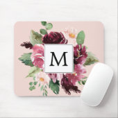 Moderne Aquarellfarben Mit Monogramm Mousepad (Mit Mouse)