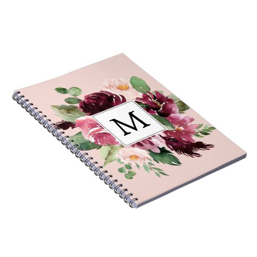 Moderne Aquarellfarben Mit Monogramm Notizblock (Rechte Seite)