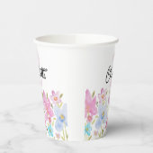 Moderne Aquarellfarben Mit Monogramm Pappbecher (Links)