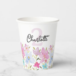 Moderne Aquarellfarben Mit Monogramm Pappbecher