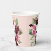 Moderne Aquarellfarben Mit Monogramm Pappbecher (Rechts)