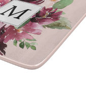 Moderne Aquarellfarben Mit Monogramm Schneidebrett (Ecke)