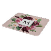 Moderne Aquarellfarben Mit Monogramm Schneidebrett (Ecke)