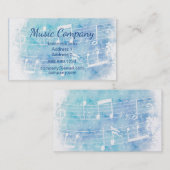 Moderne Aquarellfarben-Musiknoten Visitenkarte (Vorne/Hinten)