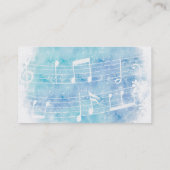 Moderne Aquarellfarben-Musiknoten Visitenkarte (Rückseite)