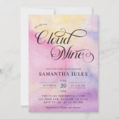 Moderne Aquarellfarben Pastel Cloud Nine Baby Dusc Einladung (Vorderseite)