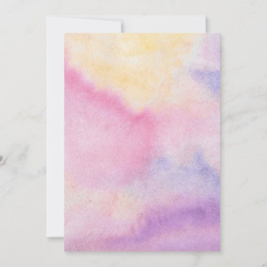 Moderne Aquarellfarben Pastel Cloud Nine Baby Dusc Einladung (Rückseite)