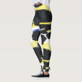 Moderne Aquarellfarben Pinselstriche Muster Leggings (Links)