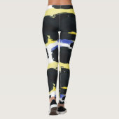 Moderne Aquarellfarben Pinselstriche Muster Leggings (Rückseite)