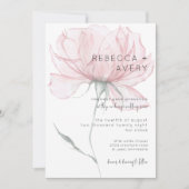 Moderne Aquarellfarben Rosa Bläsereihe Einladung (Vorderseite)