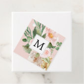 Moderne Aquarellfarben Rosa Blume Mit Monogramm Geschenkanhänger (Beispiel)