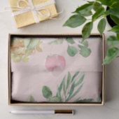 Moderne Aquarellfarben Rosa Blume Mit Monogramm Seidenpapier (Geschenk)