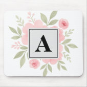 Moderne Aquarellfarben Rosa Blume Personalisiert Mousepad (Vorne)