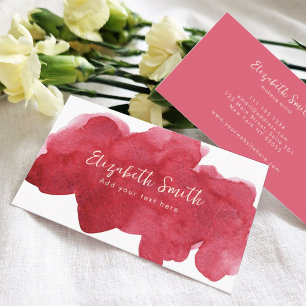 Moderne Aquarellfarben Rosa Blush Business Card Visitenkarte
