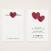 Moderne Aquarellfarben Rosa Herzohrkarte Display K (Vorne & Hinten)