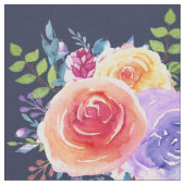 Moderne Aquarellfarben-Rose Blumenmuster Stoff (Nahaufnahme)