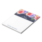 Moderne Aquarellfarben Rose Blumenstrauß Notizblock (Rotiert)
