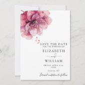 Moderne Aquarellfarben Rose Blumenzehen Save The Date (Vorderseite)