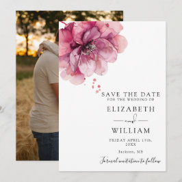 Moderne Aquarellfarben Rose Blumenzwiebeln Foto Ho Save The Date