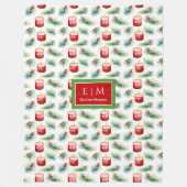 Moderne Aquarellfarben-Rot-Monogramm-Geschenkgutsc Fleecedecke (Vorderseite)