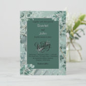 Moderne Aquarellfarben Salbei-Eukalyptus-Hochzeit# Einladung (Stehend Vorderseite)