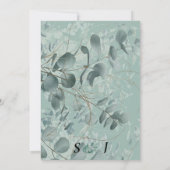 Moderne Aquarellfarben Salbei-Eukalyptus-Hochzeit# Einladung (Rückseite)