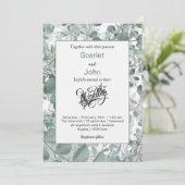 Moderne Aquarellfarben Salbei-Eukalyptus-Hochzeit# Einladung (Stehend Vorderseite)