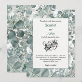 Moderne Aquarellfarben Salbei-Eukalyptus-Hochzeit# Einladung (Vorne/Hinten)