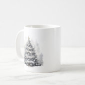 Moderne Aquarellfarben Schwarz & Weiß Weihnachtsba Kaffeetasse (Vorderseite Links)