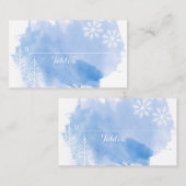 Moderne Aquarellfarben Splash Blue Hochzeit Platzk Platzkarte (Vorne/Hinten)