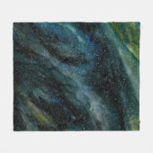 Moderne Aquarellfarben Universe Handgemälde Galaxi Fleecedecke (Vorderseite (Horizontal))
