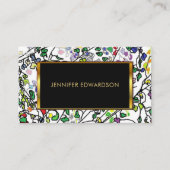 Moderne Aquarellfarben verlasse Goldrahmen berufli Visitenkarte (Vorderseite)