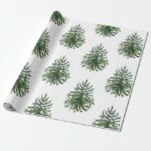Moderne Aquarellfarben Weihnachten Winter Pine Gre Geschenkpapier (Ungerollt)