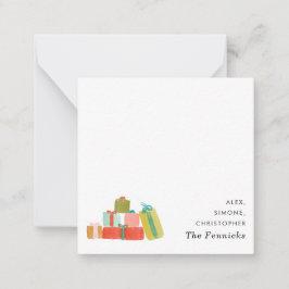 Moderne Aquarellfarben Weihnachtsgeschenke Square Mitteilungskarte