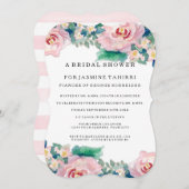 MODERNE Aquarellfarben - WeitwinkelStreifen mit Ro Einladung (Vorne/Hinten)