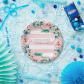 MODERNE Aquarellfarben - WeitwinkelStreifen mit Ro Pappteller (Party)