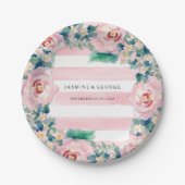 MODERNE Aquarellfarben - WeitwinkelStreifen mit Ro Pappteller (Vorderseite)