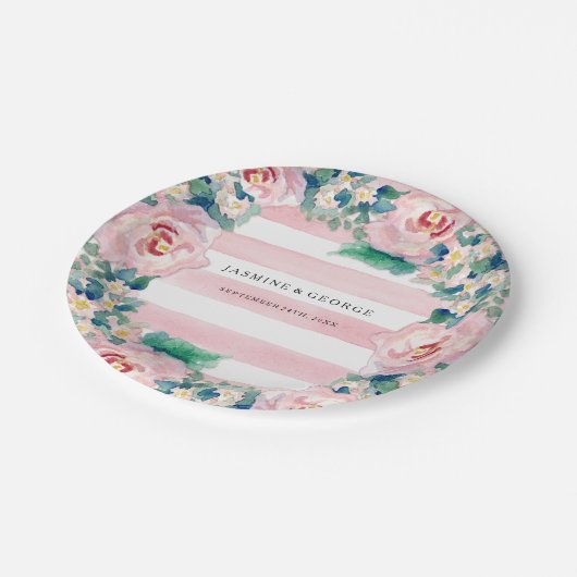 MODERNE Aquarellfarben - WeitwinkelStreifen mit Ro Pappteller (Schrägansicht)