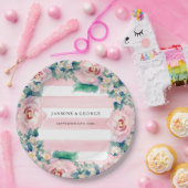 MODERNE Aquarellfarben - WeitwinkelStreifen mit Ro Pappteller (Party)